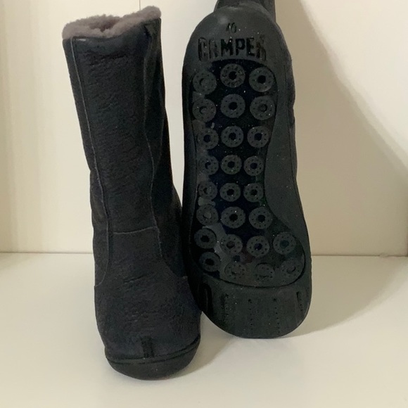 Camper black calf height boots barefoot style - Picture 3 of 5